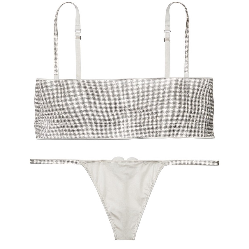 Victoria's Secret Shine Bandeau Bralette & Panty Set | Very Sexy